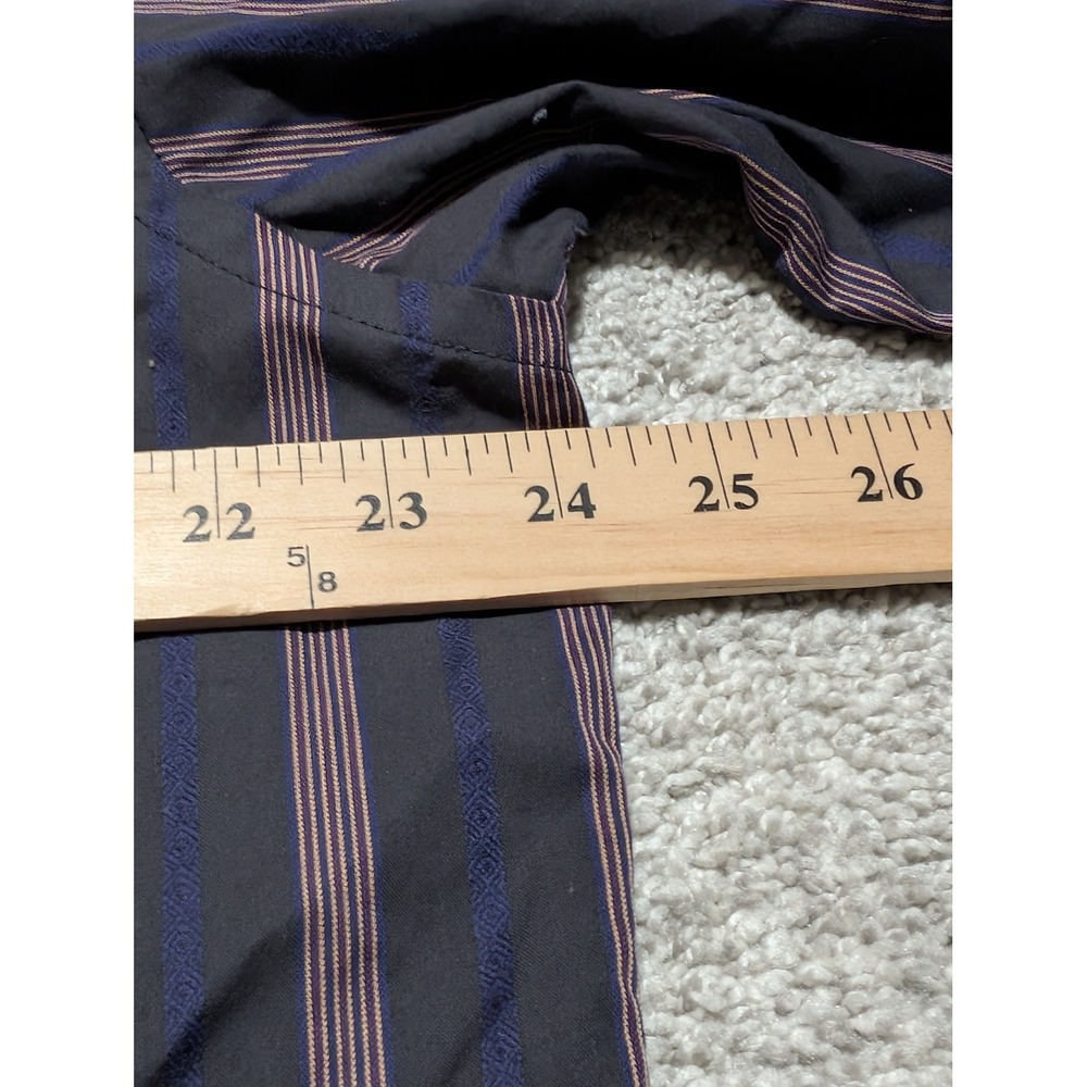 Bugatchi‎ Uomo Button Down Mens L Brown Blue Striped Long Sleeve Classic Shirt - Picture 6 of 7